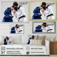 thumbnail image 4 of Designart "Martial Arts Judo Fighters" Martial Arts Floater Framed Wall Art Prints, 4 of 5