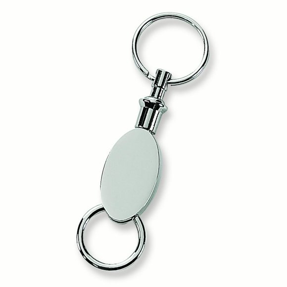 Nickel Plated Oval Valet Key Band Ring Size