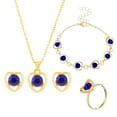 thumbnail image 1 of Conjunto de collar, pendientes y pulsera de cristal para mujer, regalo de San Valentín, collar de aleación., 1 of 4