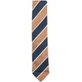 thumbnail image 1 of Bigi Men's Brown / Navy White Diagonal Multi Striped Tie Necktie - One Size, 1 of 1
