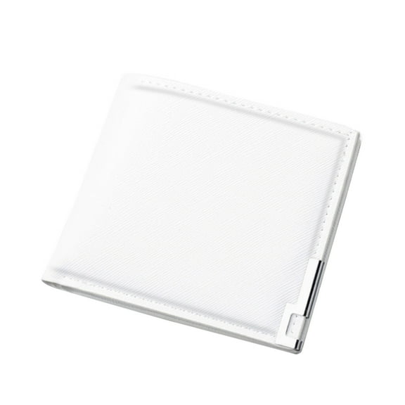 Coin purse for Men Fashion Coin ID Short Wallet Solid color Men Open Purse Multiple Card Slots Clutch Bag White