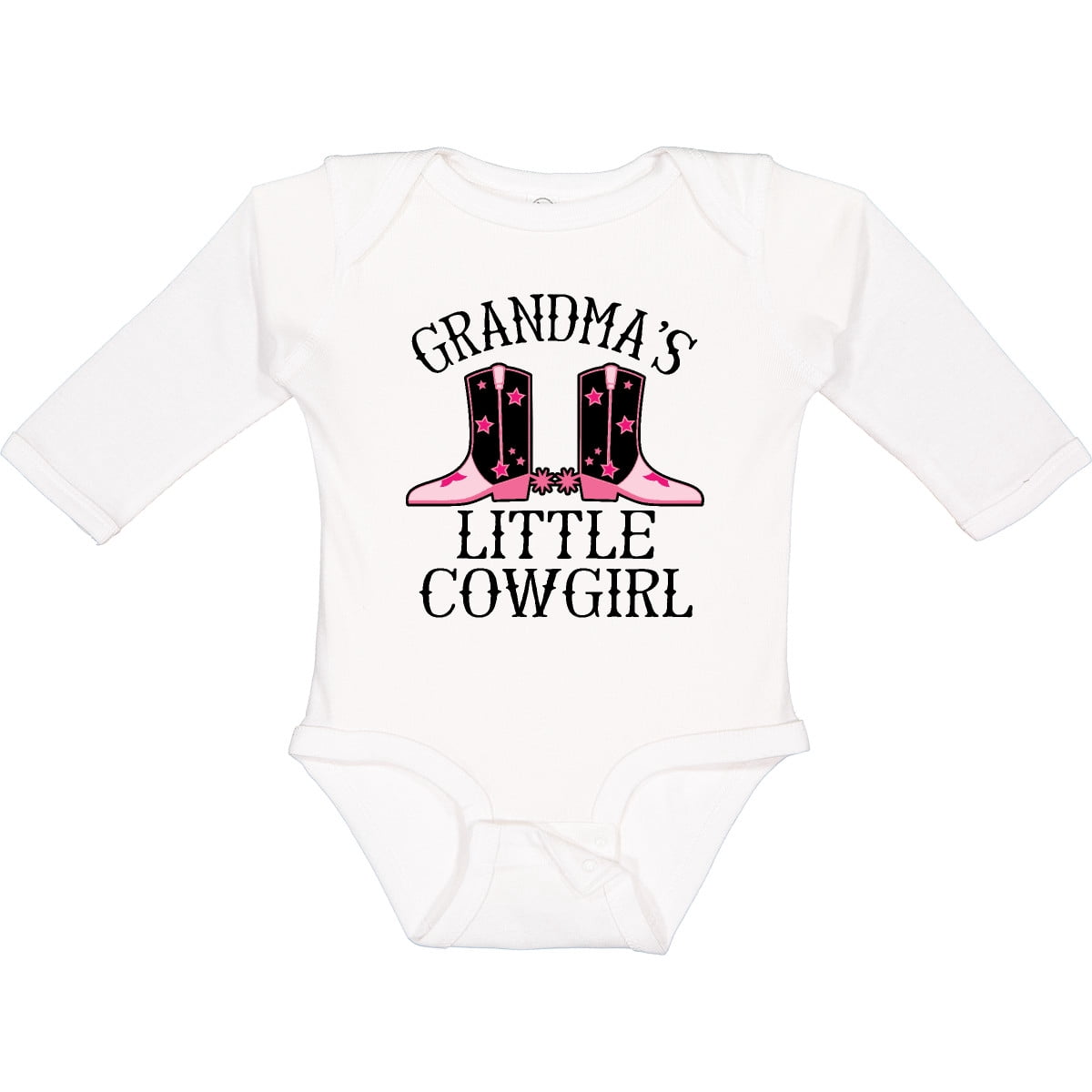Inktastic Grandma Little Cowgirl Baby Clothes Girls Long Sleeve Baby Bodysuit