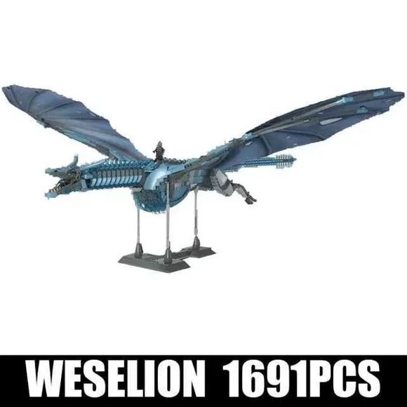 Blocks 1889pcs MOC Flying Giant Dragon Building Blocks Model Movie Series Assembly Bricks Childrens Educational Toys Gifts 240120