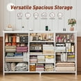 thumbnail image 5 of EnHomee 55" Wide White Dressers for Bedroom Dresser with Mirror & LED Lights & Charging Station & 10 Fabric Drawers Dressers & Chests of Drawers, 5 of 9
