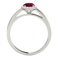 thumbnail image 3 of Aonejewelry 0.55 Ct. Ttw Diamond and Oval Shaped Created Ruby Ring in 10K White Gold, 3 of 4