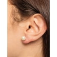 thumbnail image 3 of Believe by Brilliance Round Simulated Pearl & Cubic Zirconia Stud Earring Set in Fine Silver Plate, 3 of 3