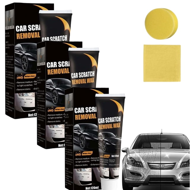 Scratch Removal Wax, 2026 Upgrade Car Scratch Remover Wax for Vehicles Deep Scratches, Professional Car Scratch Repair Paste with Sponge and Wipe for Car Paint Repair