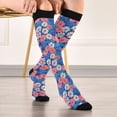 thumbnail image 5 of FORMRS Womens Knee High Socks Casual Long Thick Travel Daily Wear, 1 Pair, Pink Flowers Pattern, 5 of 6