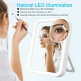 thumbnail image 3 of Espejo de maquillaje LED portátil con 3 configuraciones de luz ajustables, 1 espejo grande, espejo de tocador iluminado inalámbrico para viajes, 3 of 8