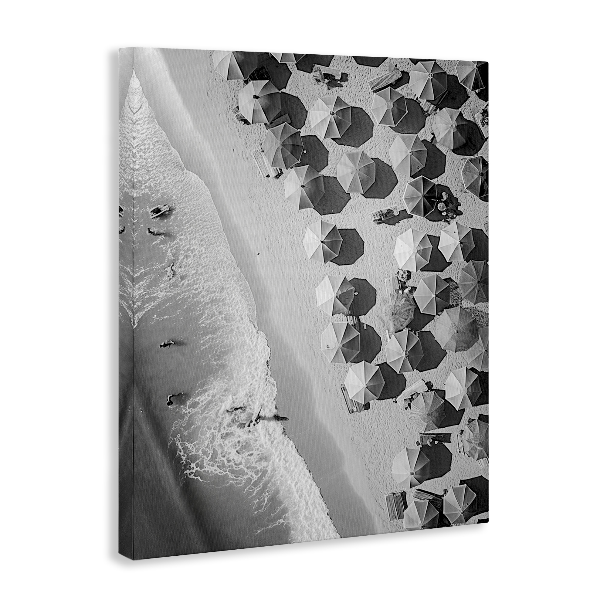Stupell Industries Aerial View Beach People Photography Wrapped Canvas Art Print Wall Art, 16 x 20
