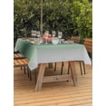 thumbnail image 3 of Outdoor Tablecloth with Umbrella Hole for Patio/Picnic/Party/Camping, Green Grey Ombre Waterproof Table Cloth Rectangle Table Cover Washable, Farmhouse Gradient Minimalist (60"x 102"), 3 of 8