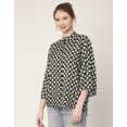 thumbnail image 4 of Moomaya Printed Oversize Top For Women, Full Bell Sleeve, Button Down Shirt Top, 4 of 8