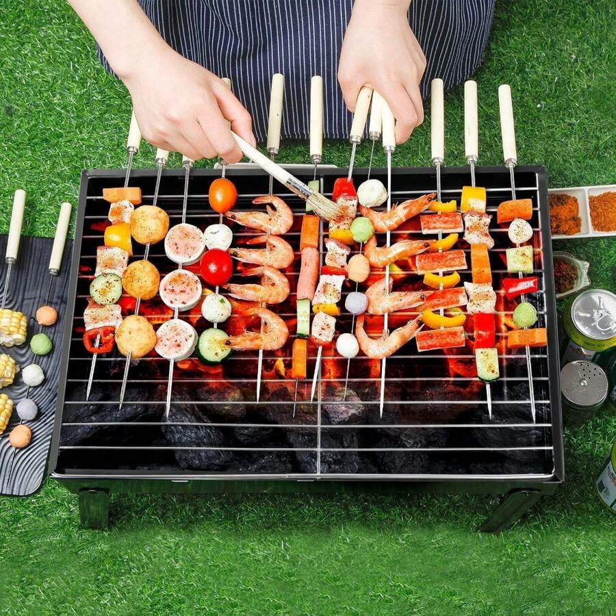 Barbecue Grill, Charcoal Grill Folding Portable Lightweight Barbecue Grill Tools For Outdoor Grilling Cooking Camping Hiking Picnics Tailgating Backpacking Party (Medium)