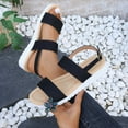 thumbnail image 5 of Sandals for Women 2025, Xunlbb Women's Plus-size Summer New Muffin Heave-soled Open-toed Casual Sandals With Buckle(Black,Size:36), 5 of 7