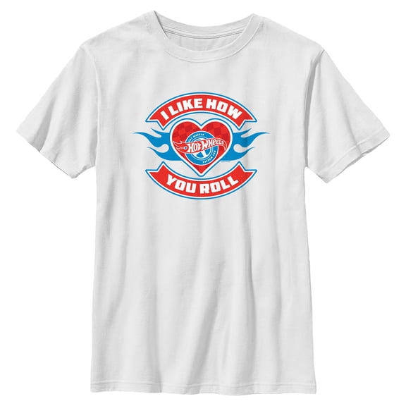 Boys Hot Wheels I Like How You Roll Fire Heart T Shirt