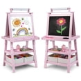 thumbnail image 3 of Barara King Kid's Art Easel with Drawing Board, Drawing Easel with Paper Roll, 3-in-1 Double-Sided Storage Art Easel for Study Room, Home Office, Living Room, Pink, 3 of 10