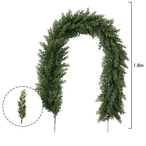 Cedar Garland Realistic Extra Full Christmas Garland for Stairs Decor, Indoor Outdoor Xmas Greenery Garlands for Fireplace Mantle Railing Door Decoration, Soft Bendable Pine Garland Home Decor