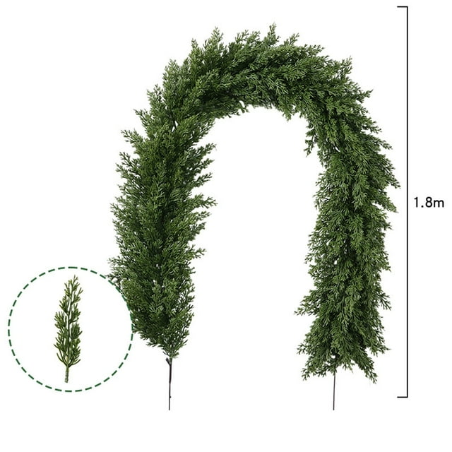 78 Inch Extra Full Realistic Cedar Christmas Garland Staircase Greenery Festive Decorative