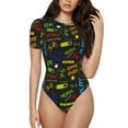 thumbnail image 1 of Easygdp Pixel Jeu pour Maillot de Bain une Pièce pour Femmes Ajusté Col Rond Justaucorps Maillot de Bain Athlétique avec Boucle Intégrée-TTTG, 1 of 7