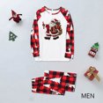 thumbnail image 2 of Odeerbi Christmas Pajamas for Family Holiday Long Sleeve Family Christmas Pajamas Matching Sets Dad Christmas Plaid Printed Blouse Tops + Pants Sleepwear Family Matching PJs Set Red, 2 of 6