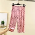 thumbnail image 2 of Bovxnpu Women's Pajama Pants Sleep Lounge Bottoms Cotton Capris Straight Leg Loose Casual Home Wear Pants Sleepwear, 2 of 5