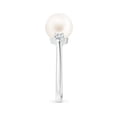 thumbnail image 3 of Angara Freshwater Cultured Pearl Three Stone Ring with Diamonds in 14K White Gold for Women | June Birthstone Jewelry for Her, 3 of 8
