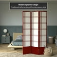 thumbnail image 2 of Red Lantern 7 ft. Tall Double Cross Shoji Screen - Rosewood - 3 Panels, 2 of 6