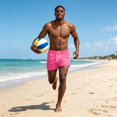 thumbnail image 5 of Boyscolos Mens Board Shorts Swimwear Summer Beach Swim Drawstring Shorts Surfing Sport Bathing Suit Athletic Gym Shorts Hot Pink XL, 5 of 7