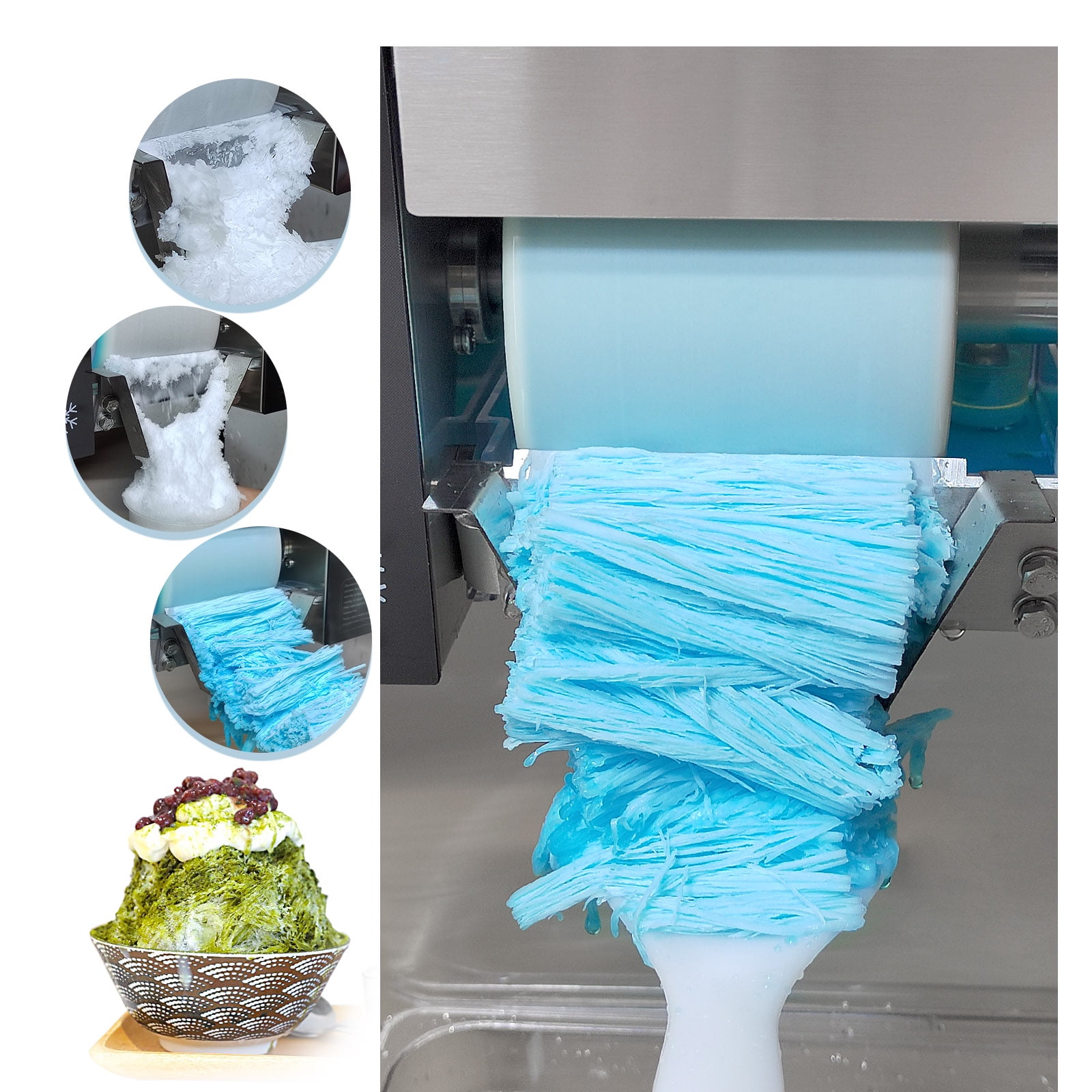 Kolice Commercial Automatic Snowflake Ice Machine, Shaved Ice Machine, Ice Crusher Shaver -440 lbs/Day, Air Cooling, Refrigerated by Compressor