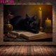 thumbnail image 1 of Pintura en lienzo de murciélago, Gato Negro, bruja, búho antiguo, Cuervo, arte de pared, Animal bruñido oscuro, póster de arte gótico Vintage e impresión, decoración del hogar, 1 of 4