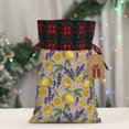 thumbnail image 5 of Rocae Lavender Flowers Print Christmas Drawstring Linen Gift Bag with Drawstrings Treat Bag Goody Present Bags for Christmas Party Favor, 5 of 8
