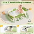 thumbnail image 3 of COOSEYA Collapsible Baby Bathtub with Cushion & Thermometer, Portable Bathing Tub for Newborn to Toddler (Frog/Green), 3 of 9