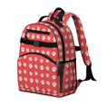 thumbnail image 1 of Dog Paw Print Red Pattern Cute School Backpack Bag for School with Padded Back and Adjustable Shoulder Straps 15.25"x11.5"x5.25", 1 of 3