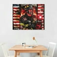 thumbnail image 2 of Patifu Firefighter Fire Truck Fine Art Aesthetic Poster & Print Wall Painting for Home Office Decor 16x12in, 2 of 6