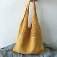 thumbnail image 3 of Modstep Womens Crochet Tote Bag Woven Beach Large Capacity Shoulder Purses Casual Shopping Handbags for Summer Vacation Yellow, 3 of 5