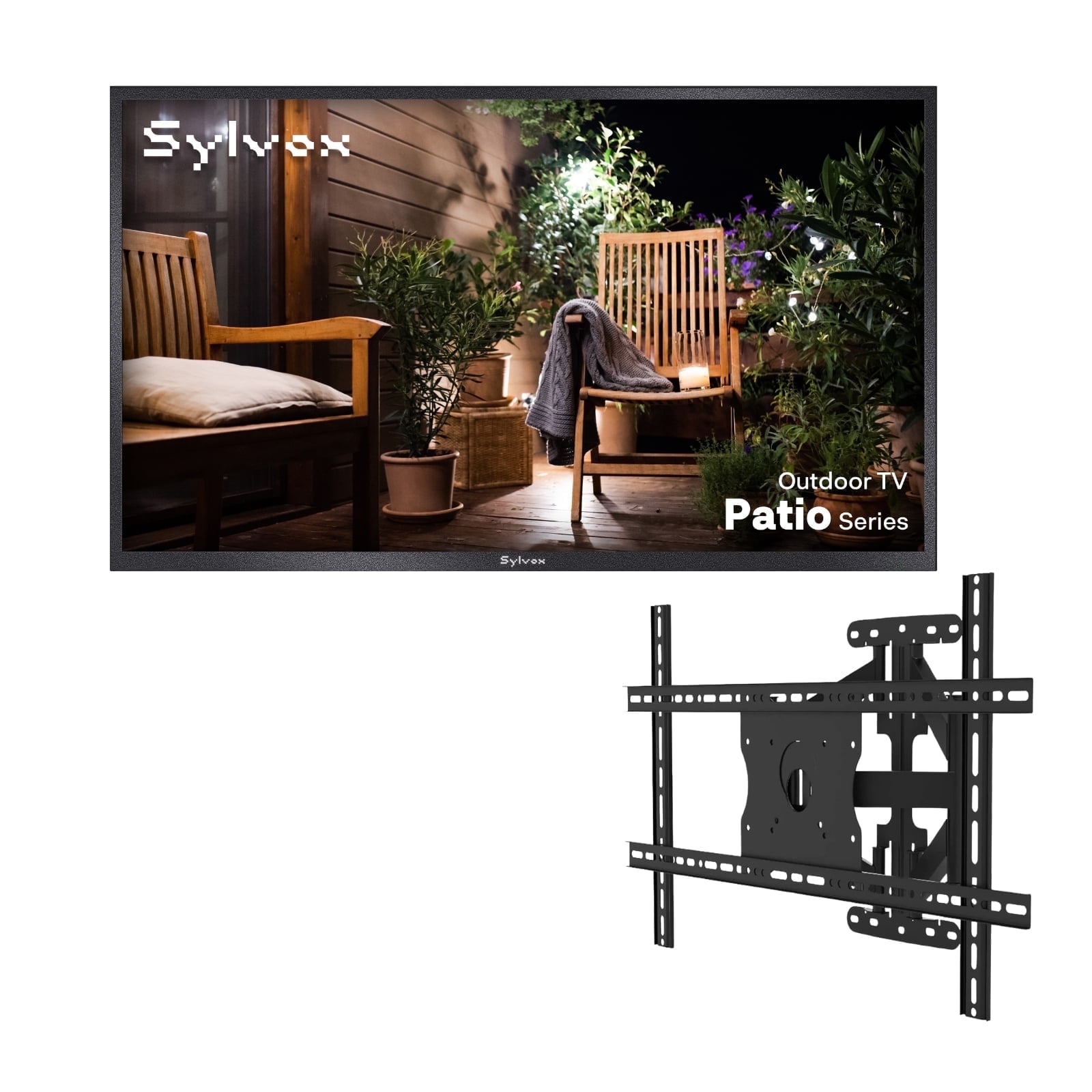 SYLVOX 50" Outdoor TV with Wall Mount, 4K UHD Smart Google TV, IP55 Weatherproof for Partial Sun Outdoor, 700nits (2025 Patio Series)