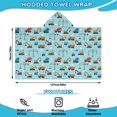 thumbnail image 2 of Cartoon Construction Vehicles Cranes Blue Pattern Hooded Bath Towel，50"x30" for Ages 3 To 12 Kids, Quick Dry Lightweight Soft Microfiber Hood Beach Towel Cover Up for Kids, 2 of 7