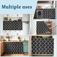 thumbnail image 6 of Black Morocco Sink Skirt 10"W x 11"L,Dustproof Under Sink Curtain Skirt for Bathroom Kitchen,Boho Vintage Quatrefoil Geometric Plaid Adhesive Short Vanity Curtains Cover for Laundry Closet Shoe Rack, 6 of 8