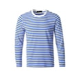 thumbnail image 3 of CamisePaHombres Cuello Redondo Mangas Largas Estampado de Rayas Azul 44, 3 of 7