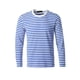 thumbnail image 3 of CamisePaHombres Cuello Redondo Mangas Largas Estampado de Rayas Azul 44, 3 of 7