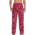 thumbnail image 3 of Daiia Men'S Pink Glitter Pants,Bottoms Sleep Lounge,Pajama Pants,Pj Bottoms Drawstring And Pockets-Large, 3 of 9