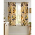 thumbnail image 4 of Construction Truck Sheer Curtains 54 Inch Length 2 Panels Set for Living Room/Bedroom, Cartoon Grips and Bulldozers Turmeric Kitchen Curtains Grommet Semi-Sheer Curtains Window Treatments 42"x54"x2, 4 of 7