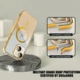 thumbnail image 4 of for iPhone 15 Plus Magnetic Glitter Case Compatible with MagSafe,Camera Lens Protector Full Protection Elegant Anti-Scratch Dust-Proof Net Case Cover for iPhone 15 Plus Gold, 4 of 16