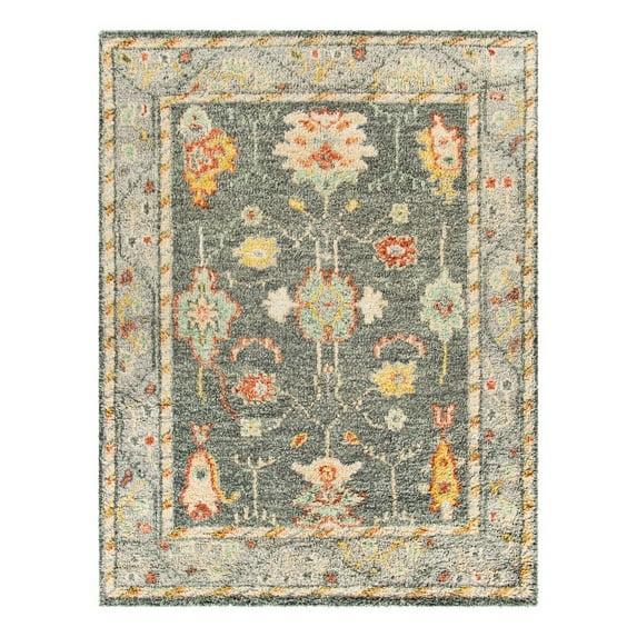 Surya Marrakech 24x36" Rectangle Traditional Wool Rug in Pale Blue/Mustard