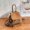Brown, variant on Mini PU Leather Backpack Purse, Multi‑Ways Convertible Drawstring Flap Handbag with Dachshund Charm, Top Handle Shoulder Crossbody Daypack for Daily Travel
