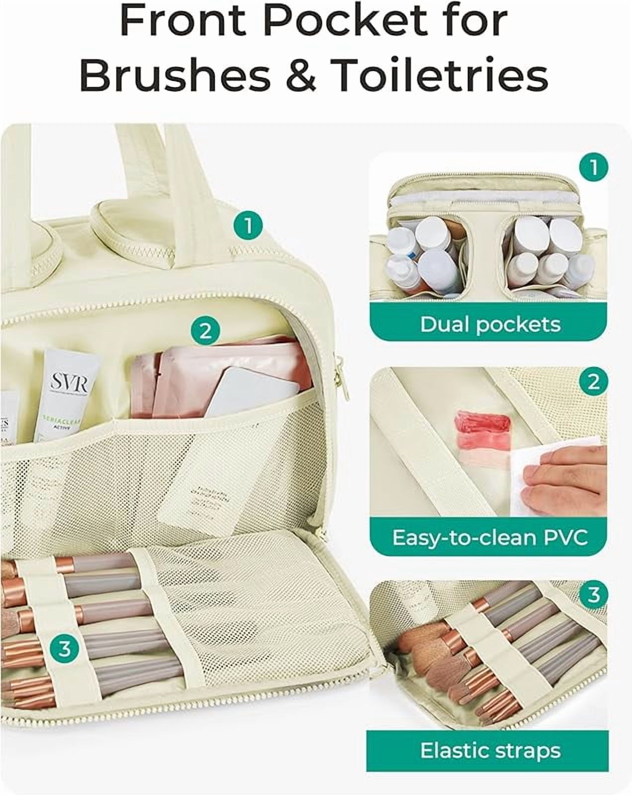 Gift Travel Toiletry Bag for Women - Large Wide-Open Dry-Wet Separation Organizer, 4-Compartment Leak-Proof Toiletry Storage