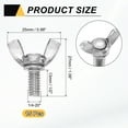 thumbnail image 2 of Uxcell 15 Pack 1/4-20" x 1/2" Wing Butterfly Screw Bolts, 304 Stainless Steel Machine Fastener, Thumb Hand Screws for Electronic Equipment, Silver Tone, 2 of 6