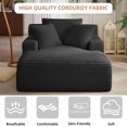 thumbnail image 6 of Oversized Chaise Lounge Chair With Soft Corduroy Upholstered Fabric 1 Seat Modern Sofa Couch For Living Room Office, 6 of 13