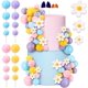 thumbnail image 1 of 63 adornos para tartas de perro azul con bolas y flores para fiestas de cumpleaños, bodas y baby shower., 1 of 6