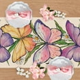 thumbnail image 3 of Spring Summer Purple Butterfly Table Runner, Daisy Flower Floral Kitchen Dining Table Decoration, Seasonal Burlap Indoor Outdoor Home Decor Party Supply, 3 of 3